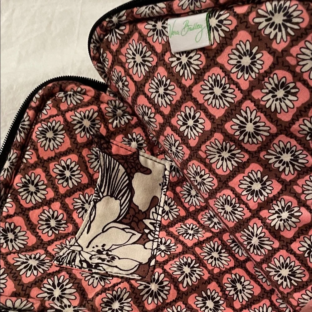 Vera Bradley Pink and Brown Floral Pouch